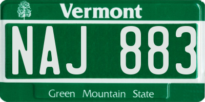 VT license plate NAJ883