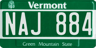 VT license plate NAJ884