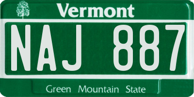 VT license plate NAJ887