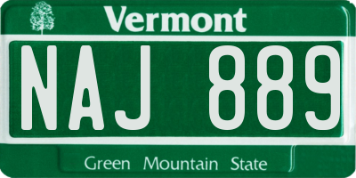VT license plate NAJ889