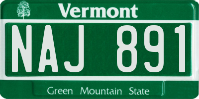 VT license plate NAJ891