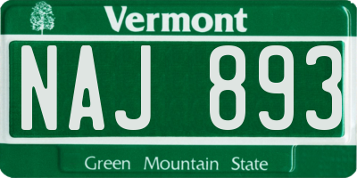 VT license plate NAJ893