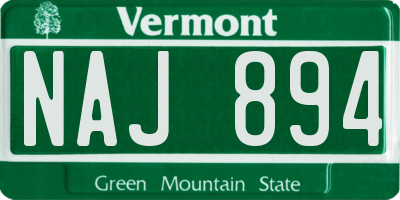 VT license plate NAJ894