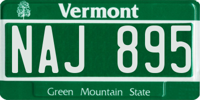 VT license plate NAJ895