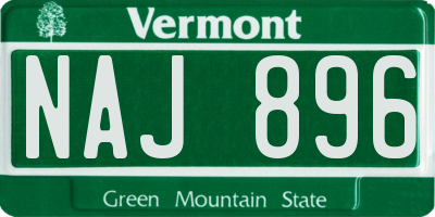 VT license plate NAJ896