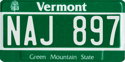VT license plate NAJ897