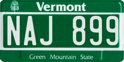 VT license plate NAJ899