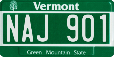 VT license plate NAJ901