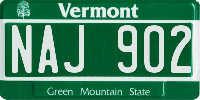 VT license plate NAJ902