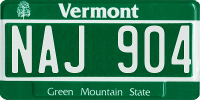 VT license plate NAJ904