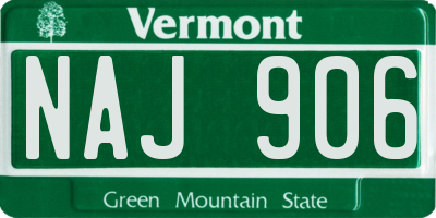 VT license plate NAJ906