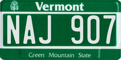 VT license plate NAJ907