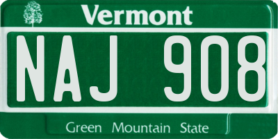 VT license plate NAJ908
