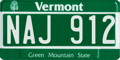 VT license plate NAJ912