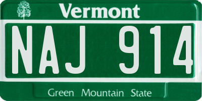 VT license plate NAJ914