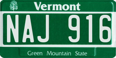 VT license plate NAJ916