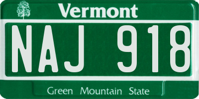 VT license plate NAJ918