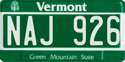 VT license plate NAJ926