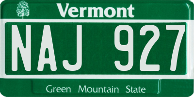 VT license plate NAJ927