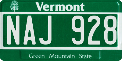 VT license plate NAJ928