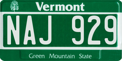 VT license plate NAJ929