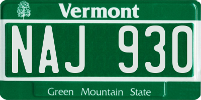VT license plate NAJ930
