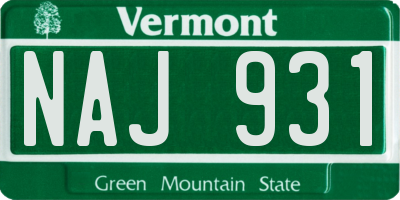 VT license plate NAJ931