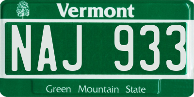 VT license plate NAJ933