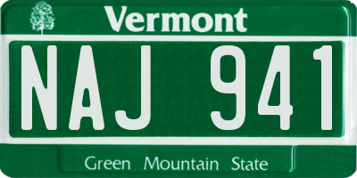 VT license plate NAJ941