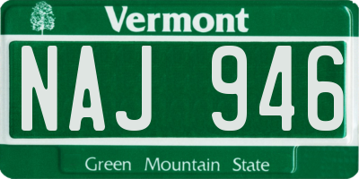 VT license plate NAJ946