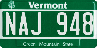 VT license plate NAJ948