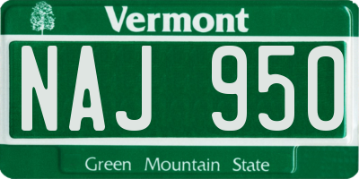 VT license plate NAJ950