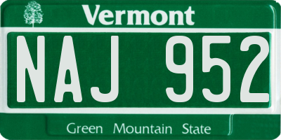 VT license plate NAJ952