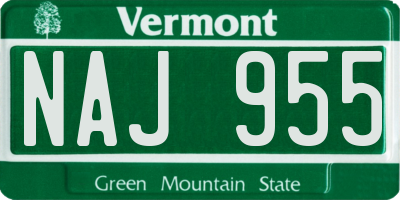 VT license plate NAJ955