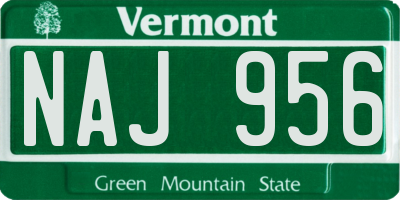 VT license plate NAJ956