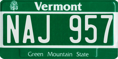 VT license plate NAJ957