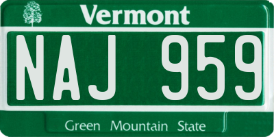 VT license plate NAJ959