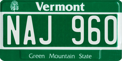 VT license plate NAJ960