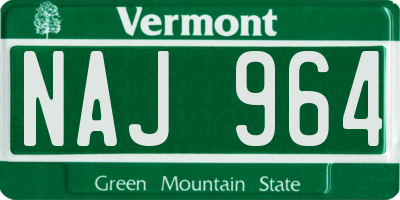 VT license plate NAJ964