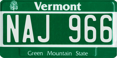 VT license plate NAJ966