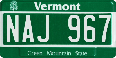 VT license plate NAJ967