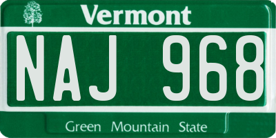 VT license plate NAJ968