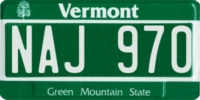 VT license plate NAJ970