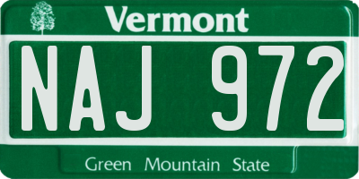 VT license plate NAJ972
