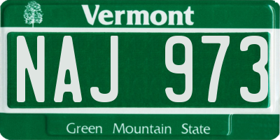 VT license plate NAJ973