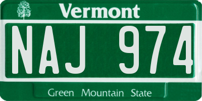 VT license plate NAJ974