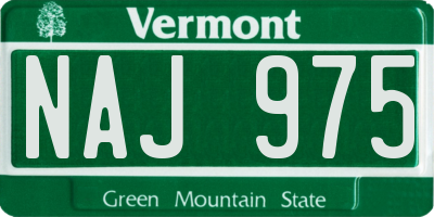 VT license plate NAJ975