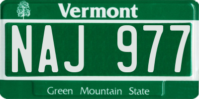 VT license plate NAJ977