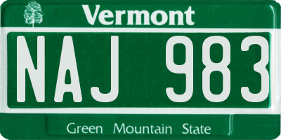 VT license plate NAJ983