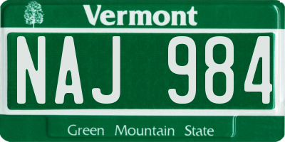 VT license plate NAJ984
